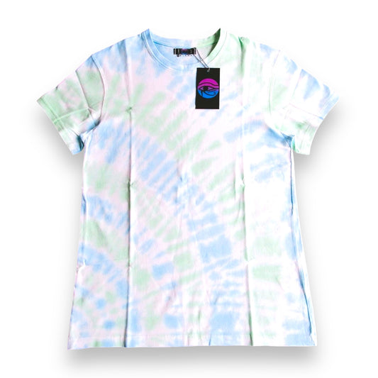 Sky Blue & Grass Green Sunburst Tie Dye T Shirt