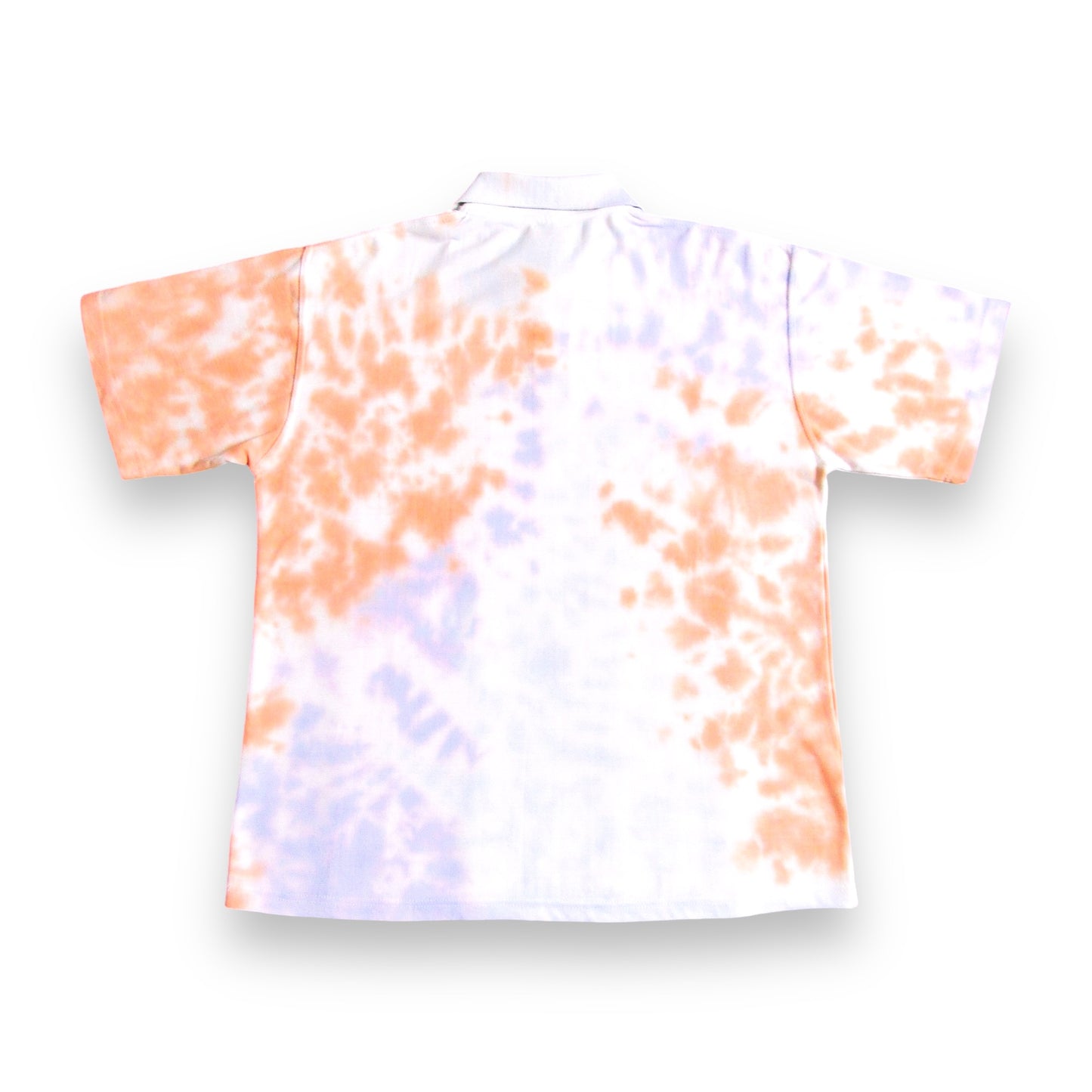 Orange, Purple & Light Blue Crumple Tie Dye Polo