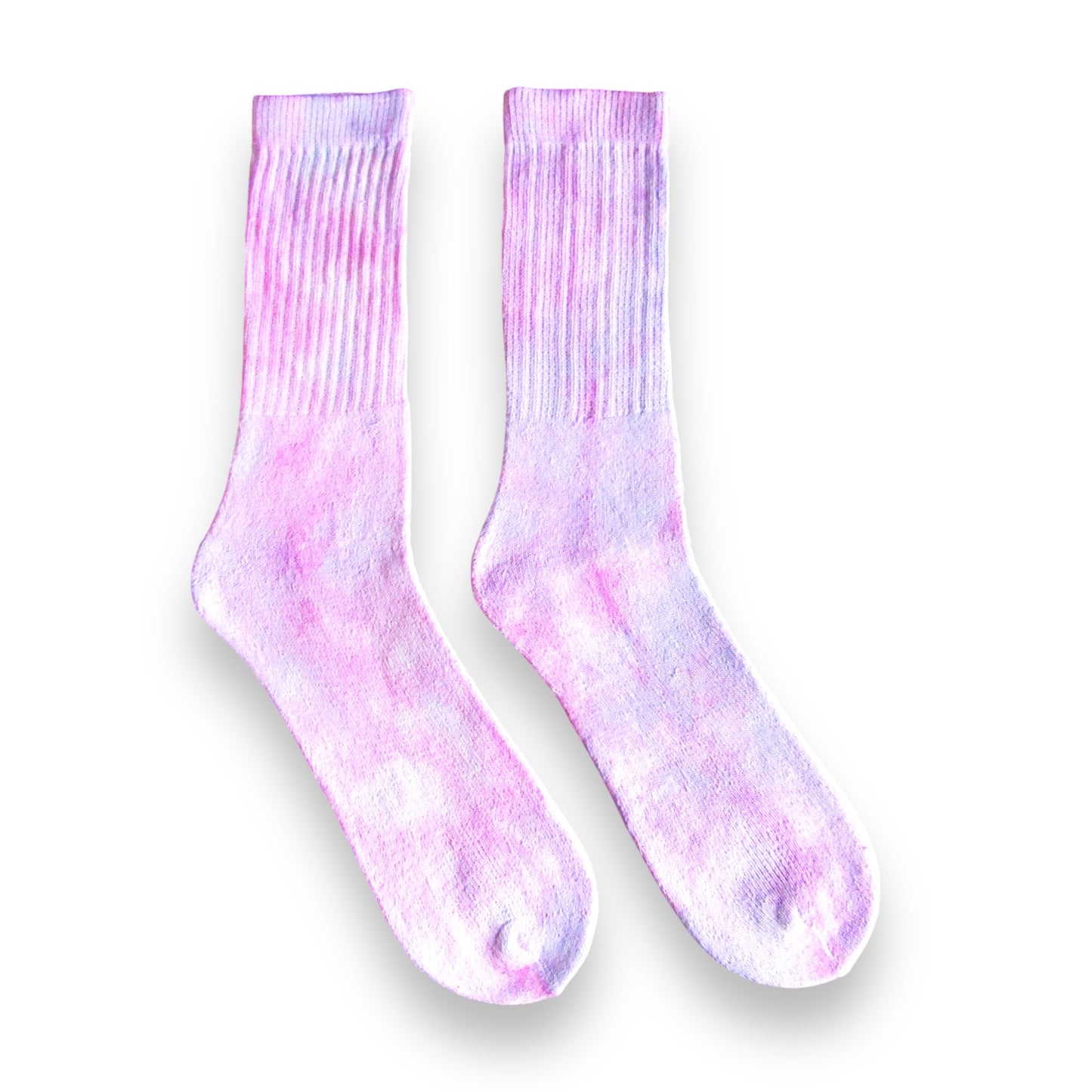 Cobalt Blue & Rose Red Crumple Ice Dye Socks