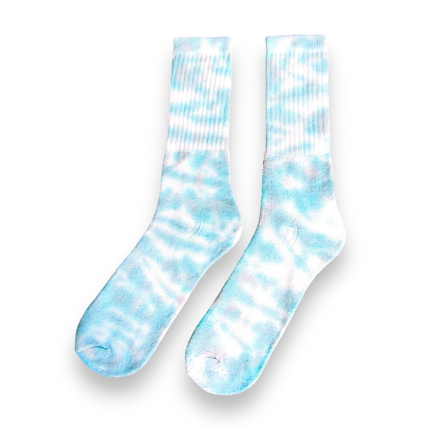 Grey & Aquamarine Crumple Tie Dye Socks