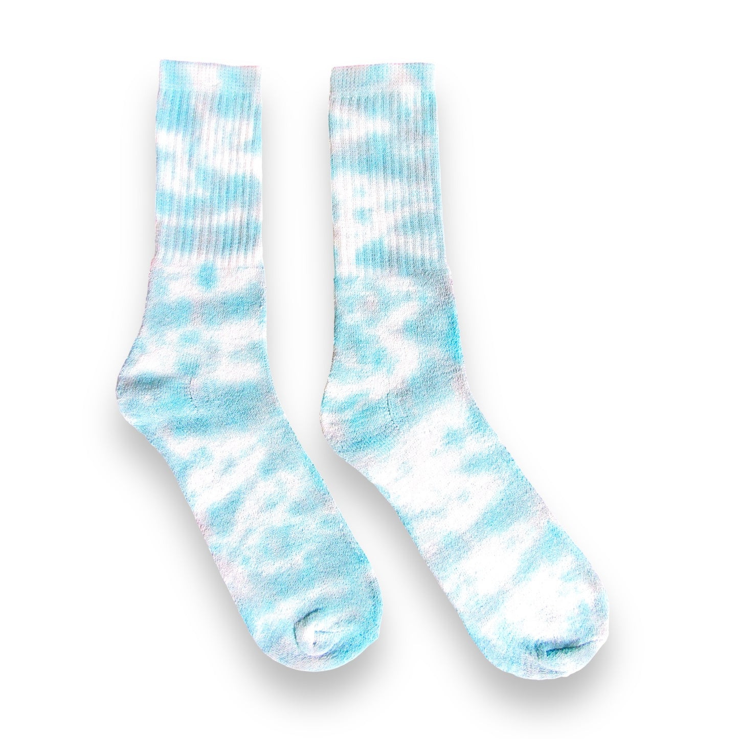 Grey & Aquamarine Crumple Tie Dye Socks