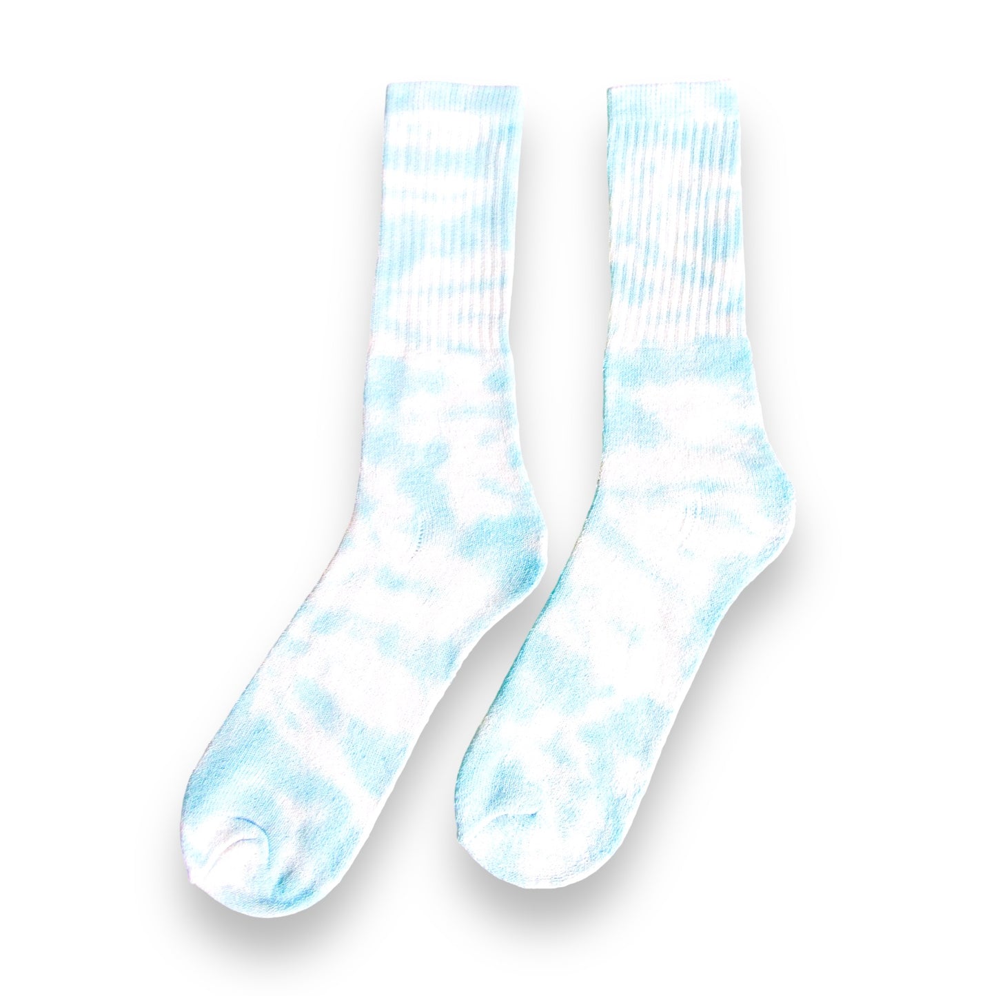 Sky Blue & Aqua Crumple Tie Dye Socks