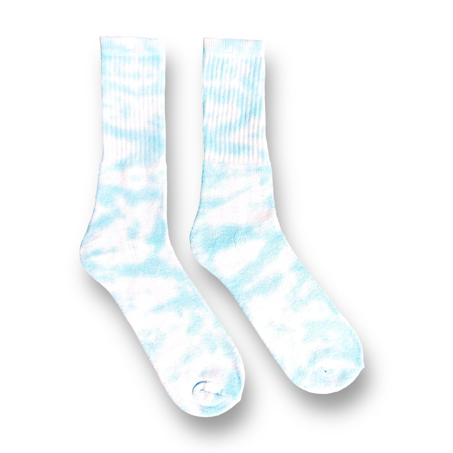 Sky Blue & Aqua Crumple Tie Dye Socks