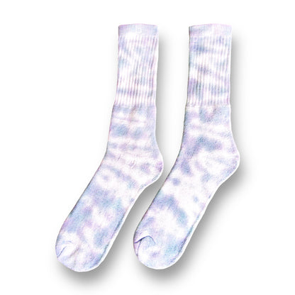 Purple Navy & Dark Blue Crumple Tie Dye Socks