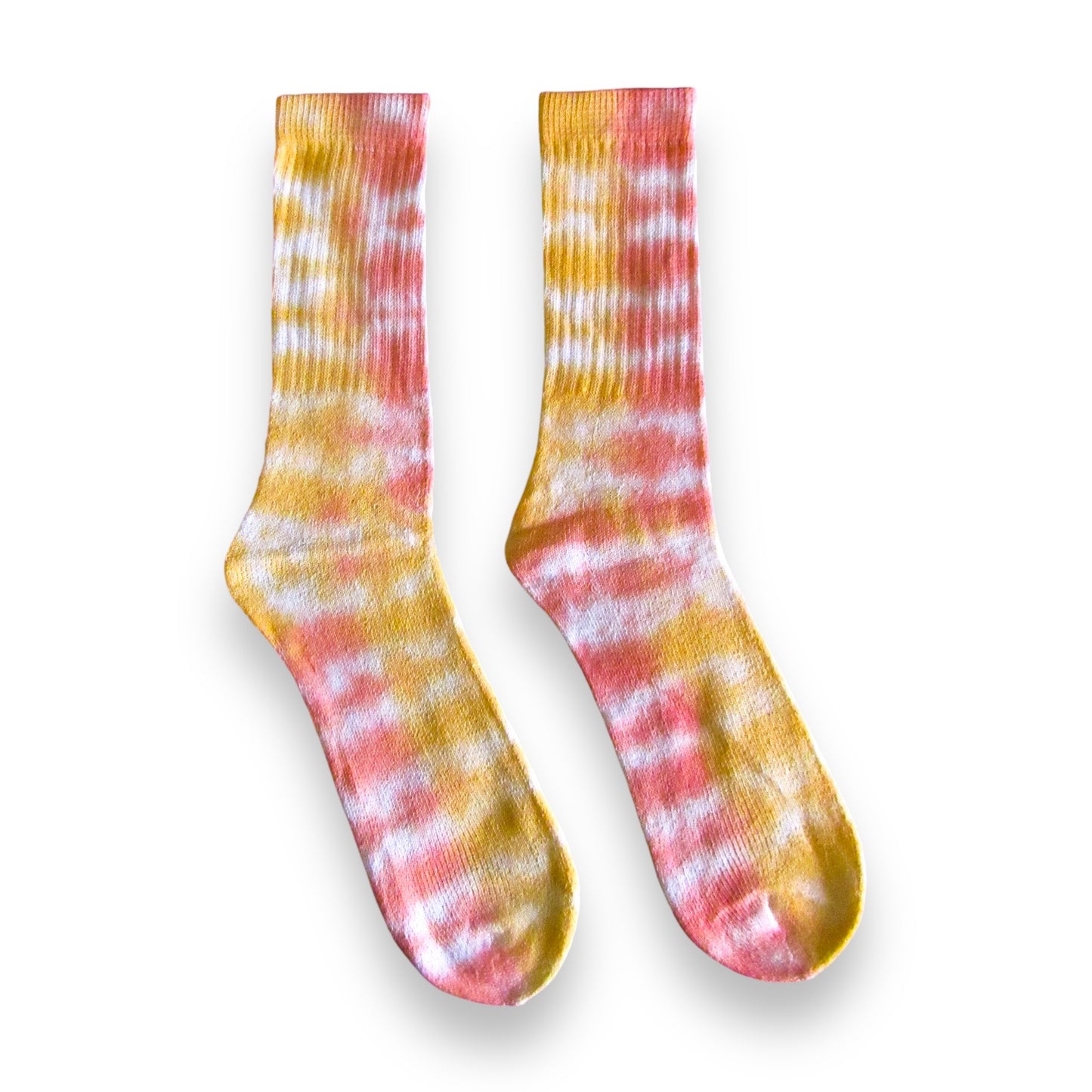 Dark Orange & Gold Checkered Tie Dye Socks