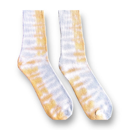 Grey & Brown Checkered Tie Dye Socks