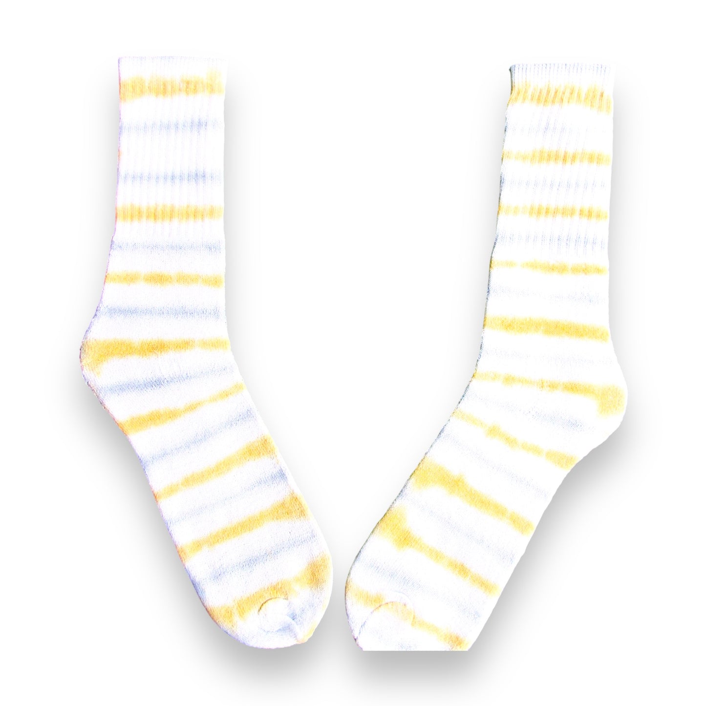 Gold & Grey Double Sided Striped Tie Dye Socks