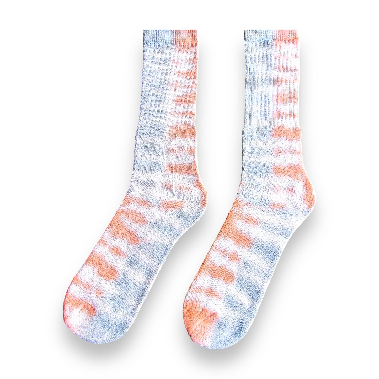 Orange & Grey Checkered Tie Dye Socks