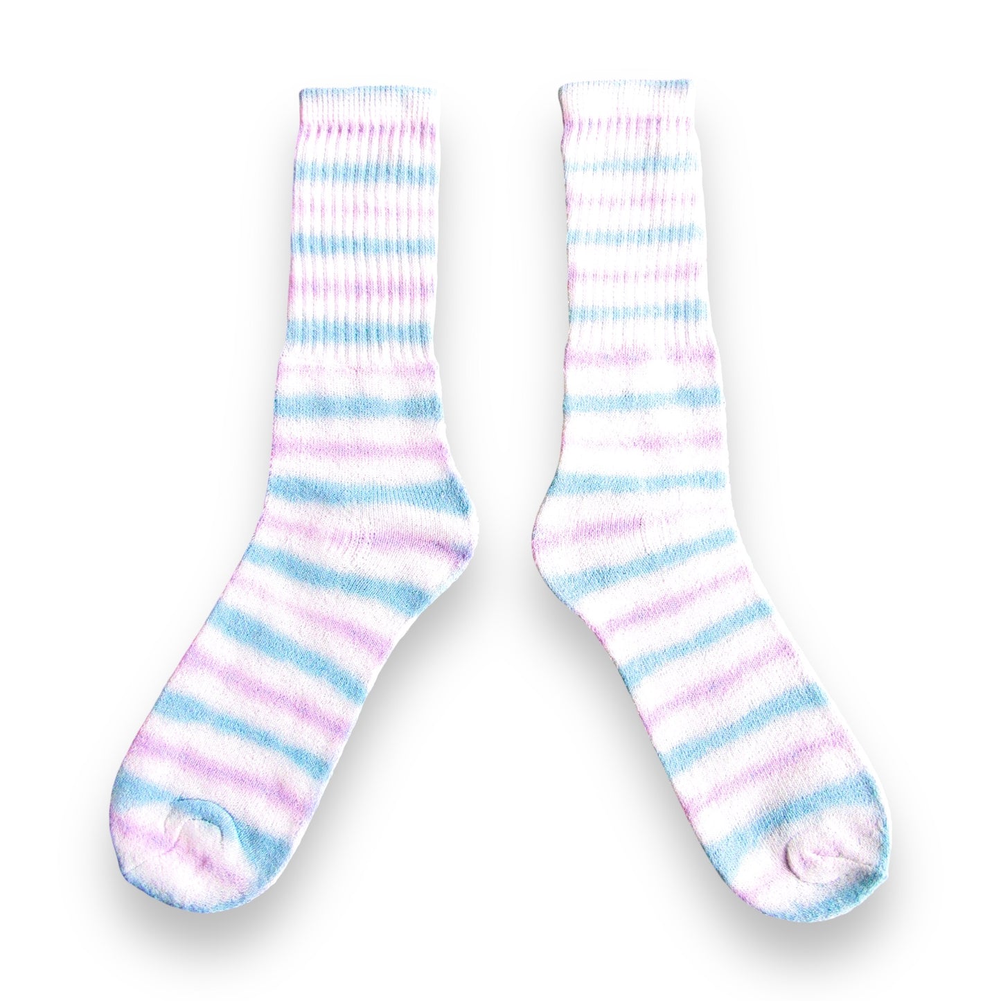 Indigo Purple & Blue Double Sided Striped Tie Dye Socks