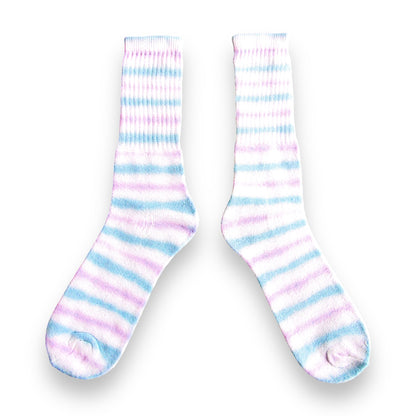 Indigo Purple & Blue Double Sided Striped Tie Dye Socks