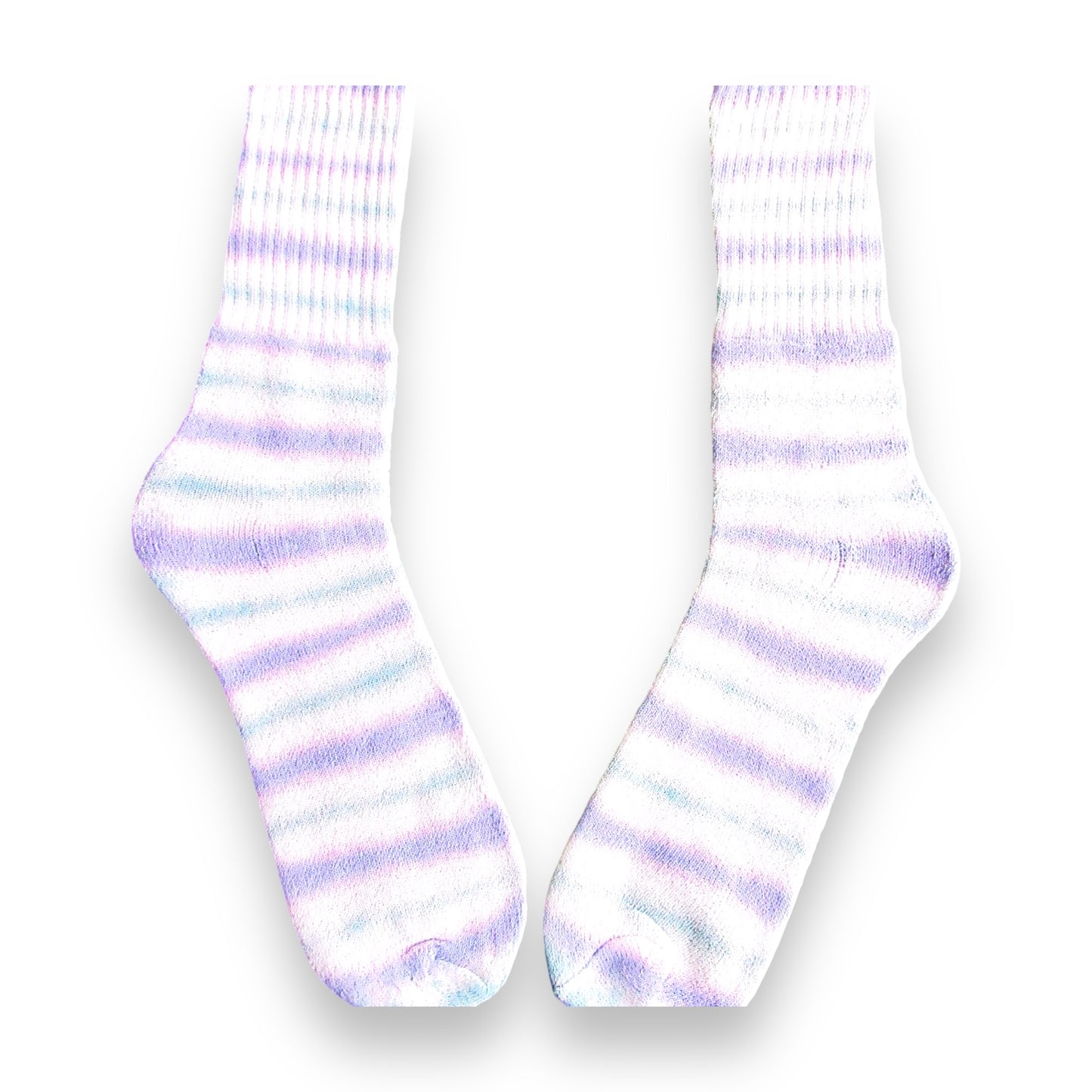 Indigo Purple & Blue Double Sided Striped Tie Dye Socks