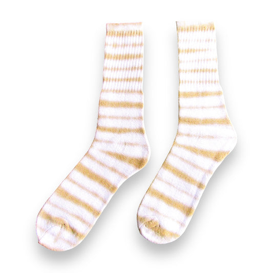 Brown Striped Tie Dye Socks