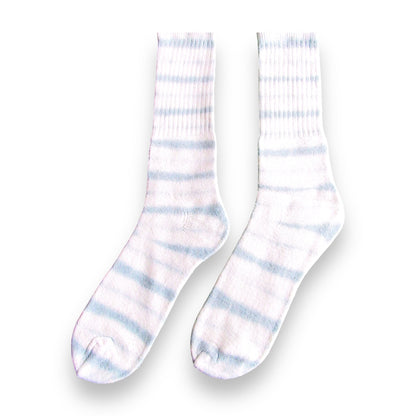 Cobalt Blue Striped Tie Dye Socks