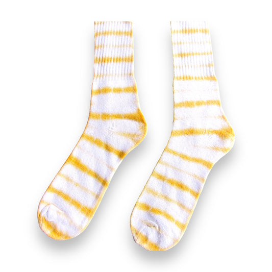 Gold Striped Tie Dye Socks