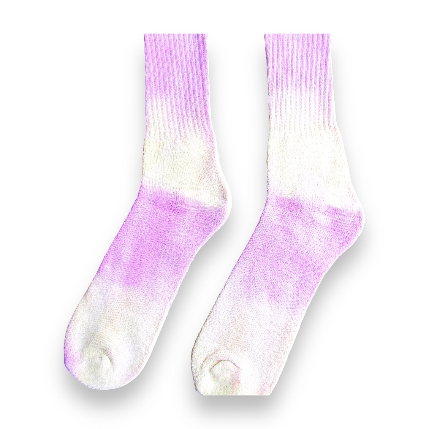 Pink & Yellow Thick Stripes Tie Dye Socks