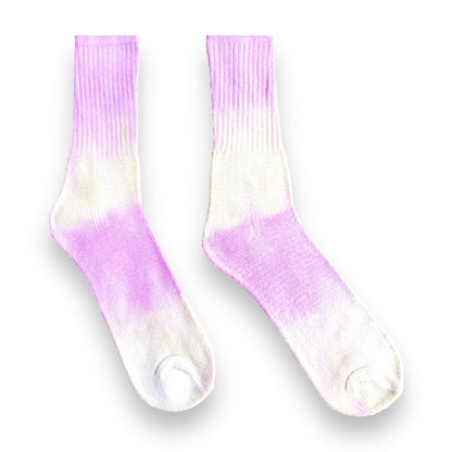 Pink & Yellow Thick Stripes Tie Dye Socks