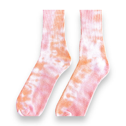 Red & Orange Crumple Tie Dye Socks
