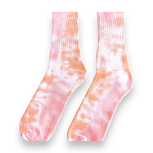 Red & Orange Crumple Tie Dye Socks