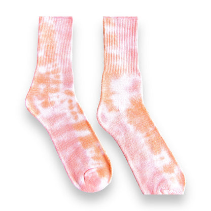 Red & Orange Crumple Tie Dye Socks