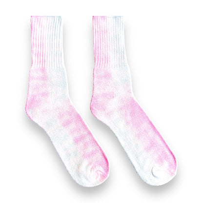 Pink & Aqua Checkered Tie Dye Socks