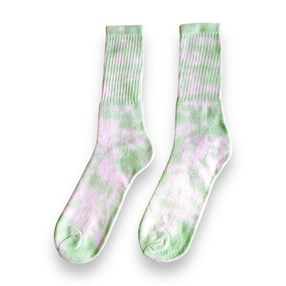 Grass Green Crumple Tie Dye Socks