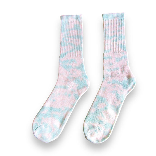 Aqua Crumple Tie Dye Socks