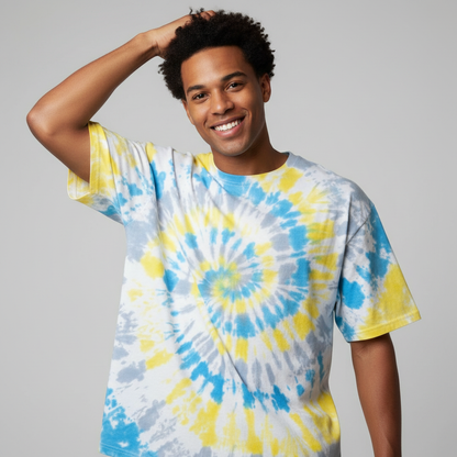 Blue Yellow Grey Spiral