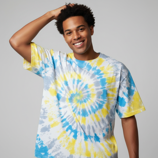 Blue Yellow Grey Spiral