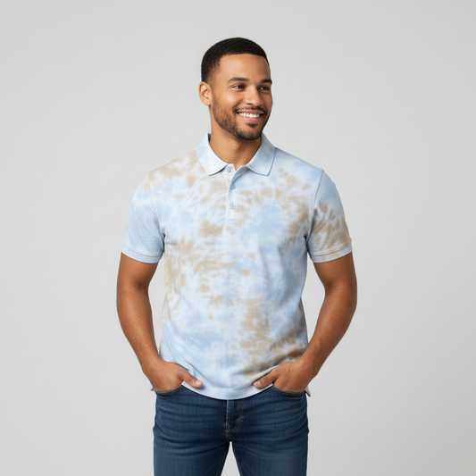 Brown Grey Crumple Polo