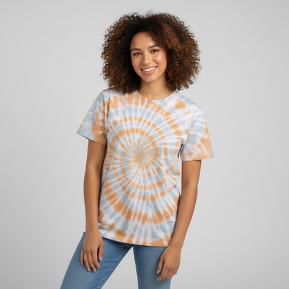 Caramel Brown Grey Spiral