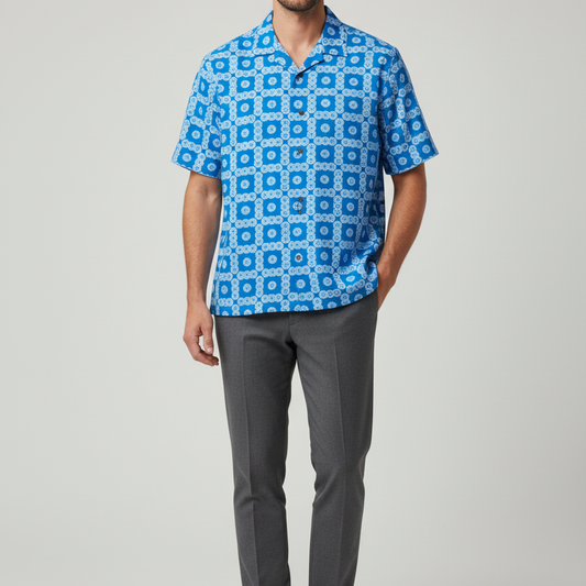 E-VEIL I Blue Boxy Shirt - New Model