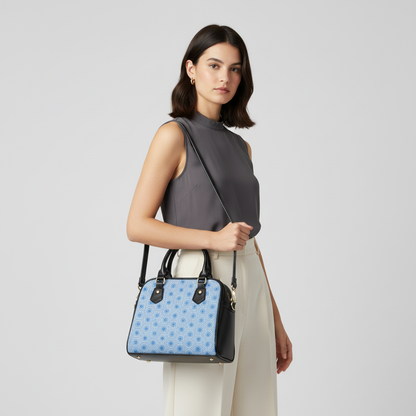 E-VEIL I Cymatic Shoulder Handbag - Light Grey Backdrop