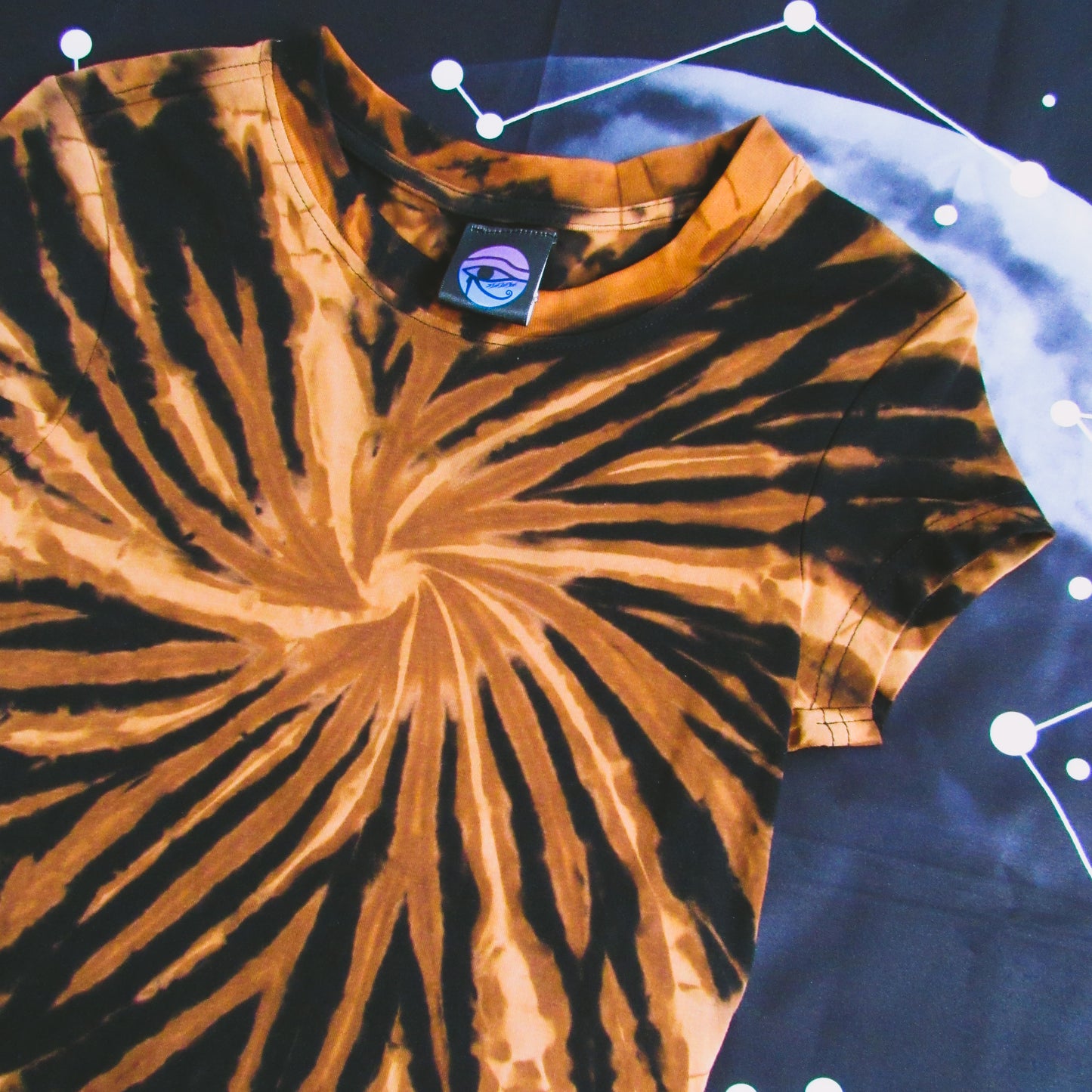 Spiral Bleach Tie Dye Crop T Shirt