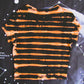 Striped Bleach Tie Dye Crop T Shirt