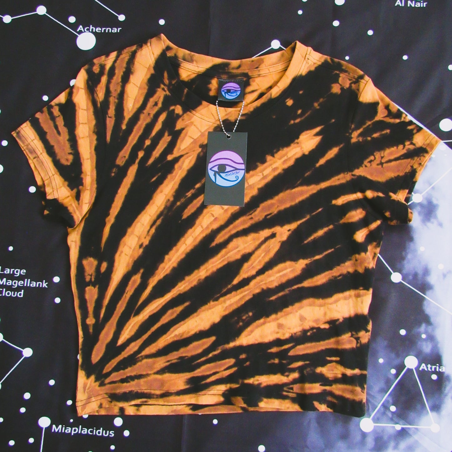 Sunburst Bleach Tie Dye Crop T Shirt