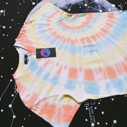 Orange, Yellow & Blue Sunrise Tie Dye T Shirt