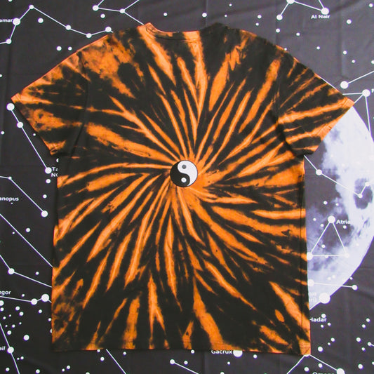 Embroidered Spiral Bleach Tie Dye T Shirt (Yin&Yang)