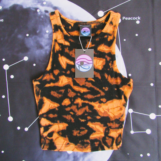 Crumple Bleach Tie Dye Crop Top