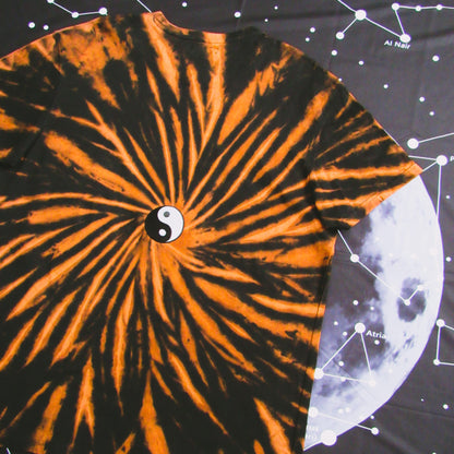 Embroidered Spiral Bleach Tie Dye T Shirt (Yin&Yang)