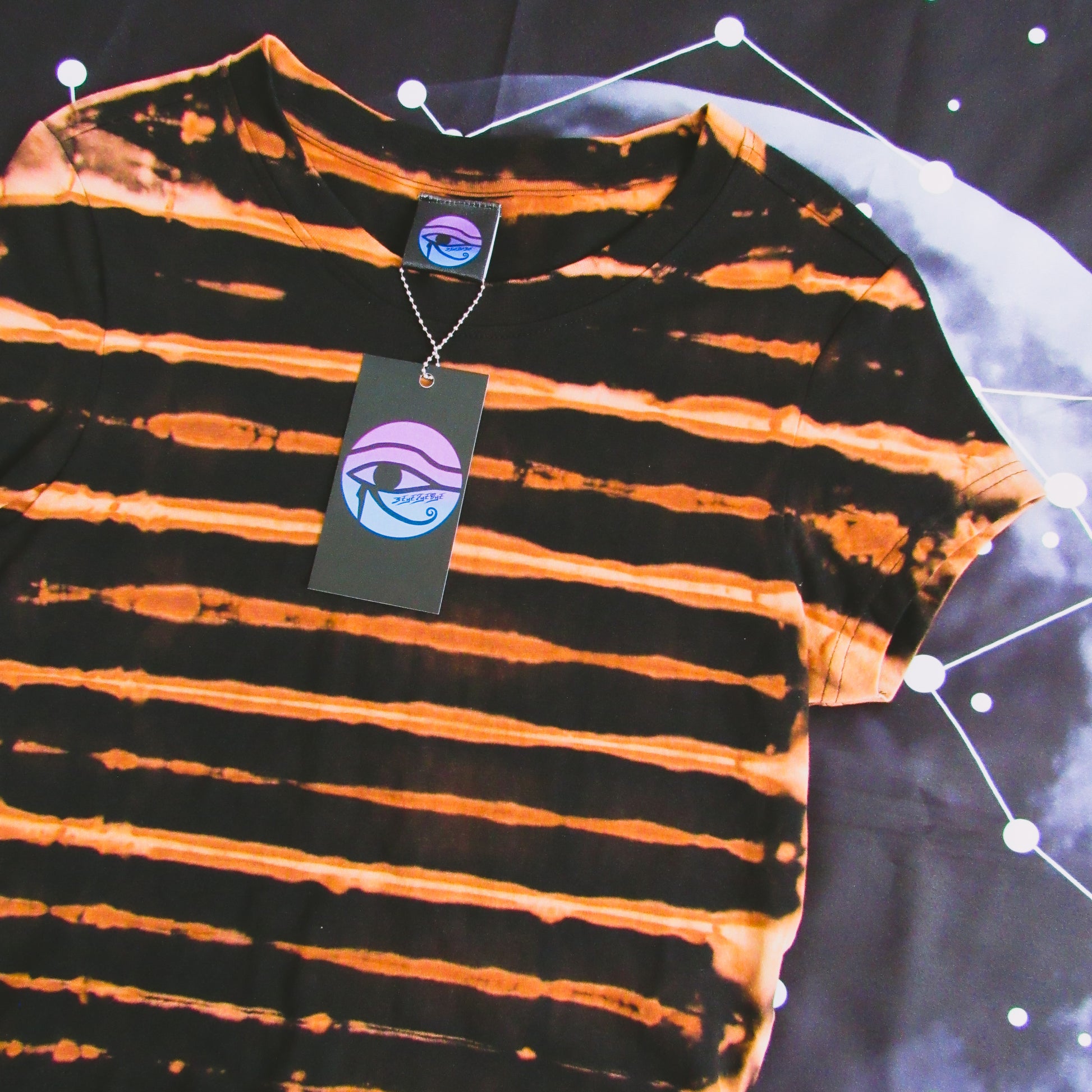 Black Brown Bleach Tie Dye Spiral Design T-shirt. Size Large, Medium. -   Canada