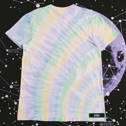 Green, Yellow, Blue & Grey Sunburst Tie Dye T Shirt