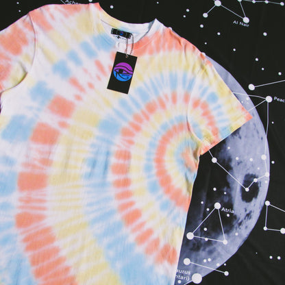 Orange, Yellow & Blue Sunrise Tie Dye T Shirt