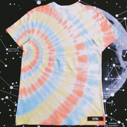 Orange, Yellow & Blue Sunrise Tie Dye T Shirt