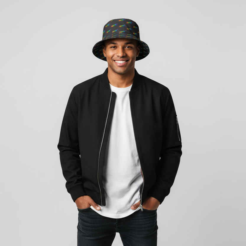 Kaleido47 Bucket Hat Black