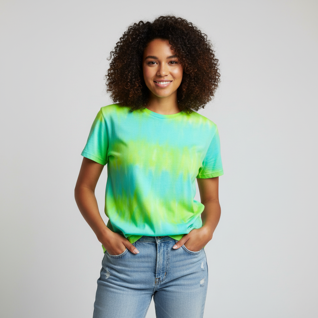 Lime Green Turquoise Striped