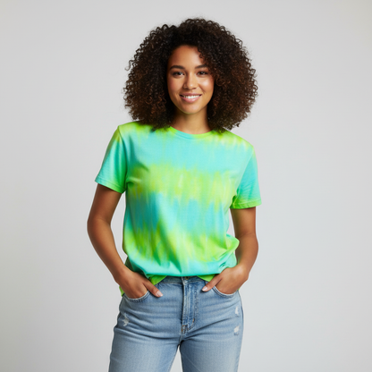 Lime Green Turquoise Striped