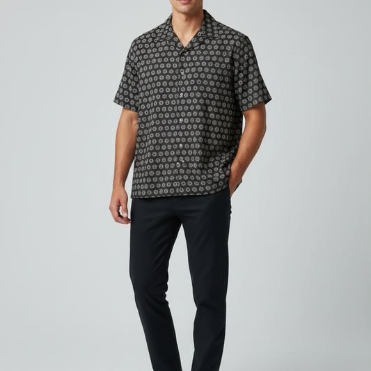 MAYA Black Hawaiian Shirt Lifestyle