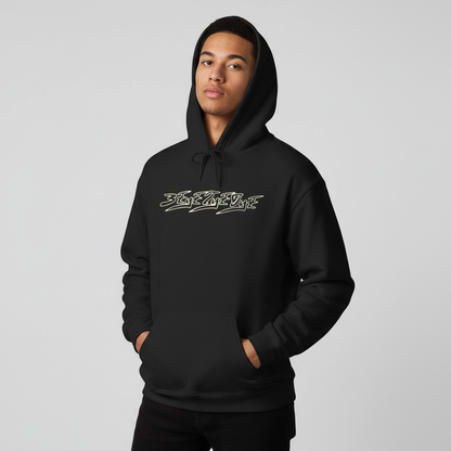 Men's 3ETD Wht Outline "MAYA" Cymatic Hoodie - Light Grey Backdrop