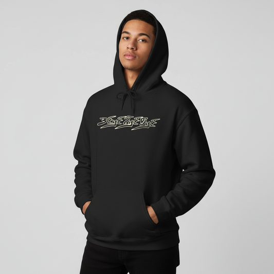 Men's 3ETD Wht Outline "MAYA" Cymatic Hoodie - Light Grey Backdrop