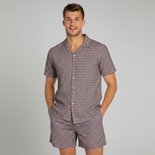 Men's "A-BYSS" Cymatic AOP Summer Set